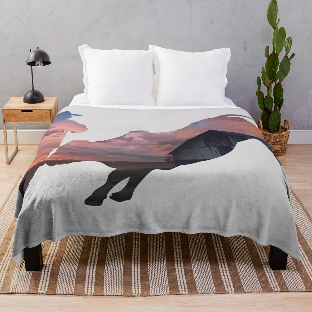 Rodeo Clown 1: Farm Sunset Throw Blanket for winter Luxury St Blankets