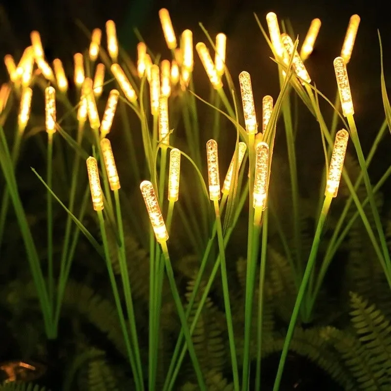 1PC LED Solar Reed Garden Lights Outdoor Waterproof Swaying Decorative Lamp Outside Landscape Lighting For Patio Yard Pathway