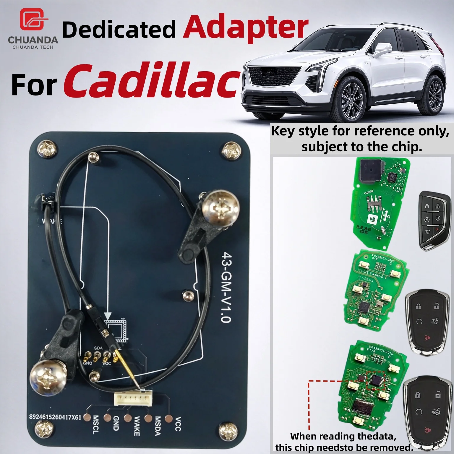 Suitable for Cadillac Exclusive Adapter, Compatible with Cadillac Smart Remote Key, Compatible with Nxpkiller Keydiy Xhorse Cg Kydz Devices, No-Welding Read-Write Programming Socket