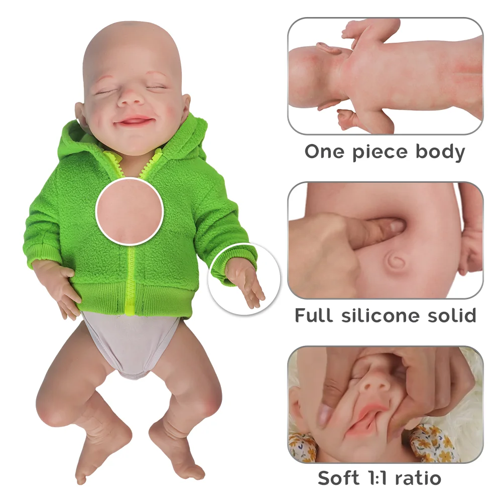 

Artifical18 inch reborn doll full body silicone baby Soft Newborn Girl Doll Silicon Lifelike Children Gift DIY toy