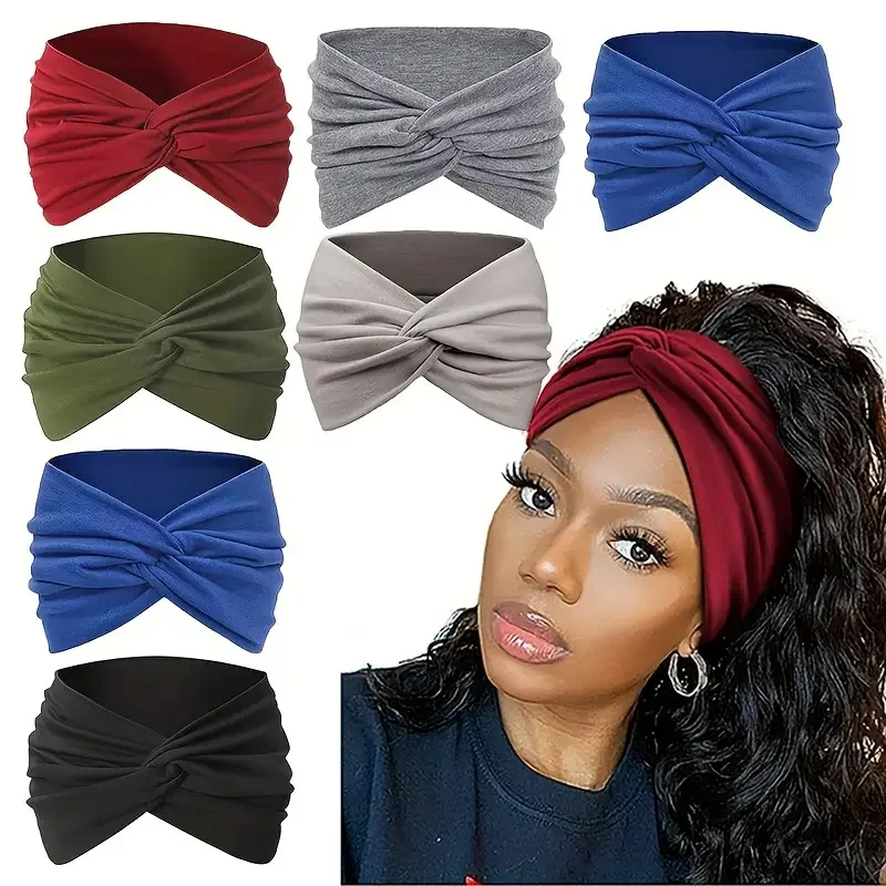 

Sports Cross Headband Yoga Elastic Bundle Hairband Sweat-absorbing Wide-brimmed Turban Women's Sports Hair Accessories