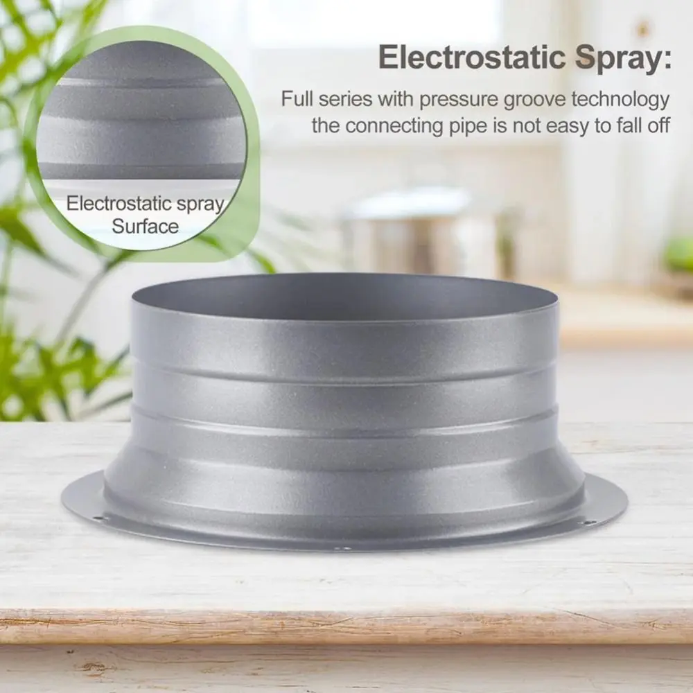 Metal Exhaust Duct Connector Flange 75-300mm Round Pipe Air Vent Connector High-temperature Resistant Air Vent Duct Flange