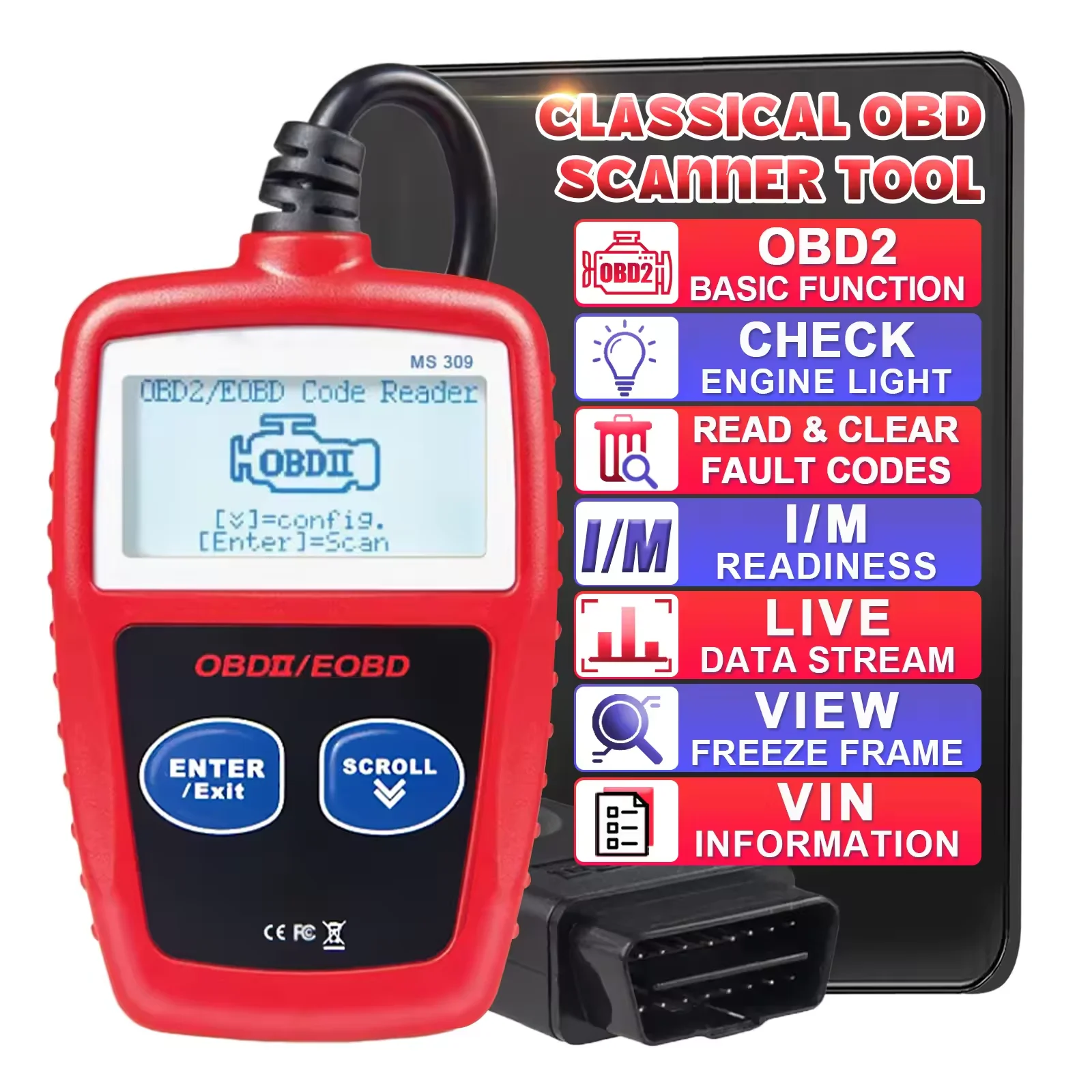 

1 шт. OBD2 сканер считыватель кодов автомобильный инструмент для диагностики неисправностей Obd2 четкие коды неисправностей диагностические сканирующие инструменты универсальная версия