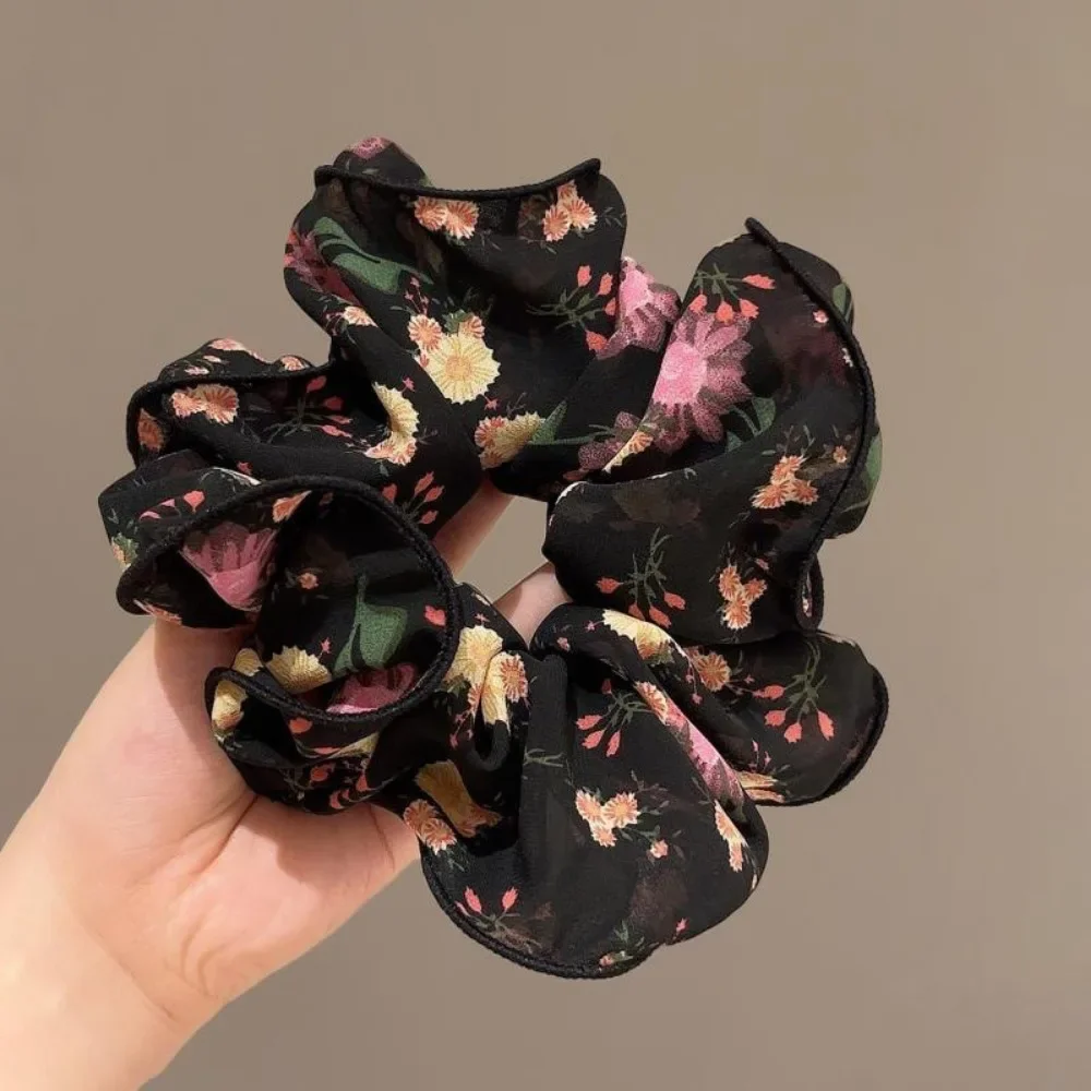 

1 шт., модный винтажный темно-цветочный шифоновый аксессуар для волос в стиле бохо с яркими цветочными принтами, специальный прикосновение к повседневным выглядом