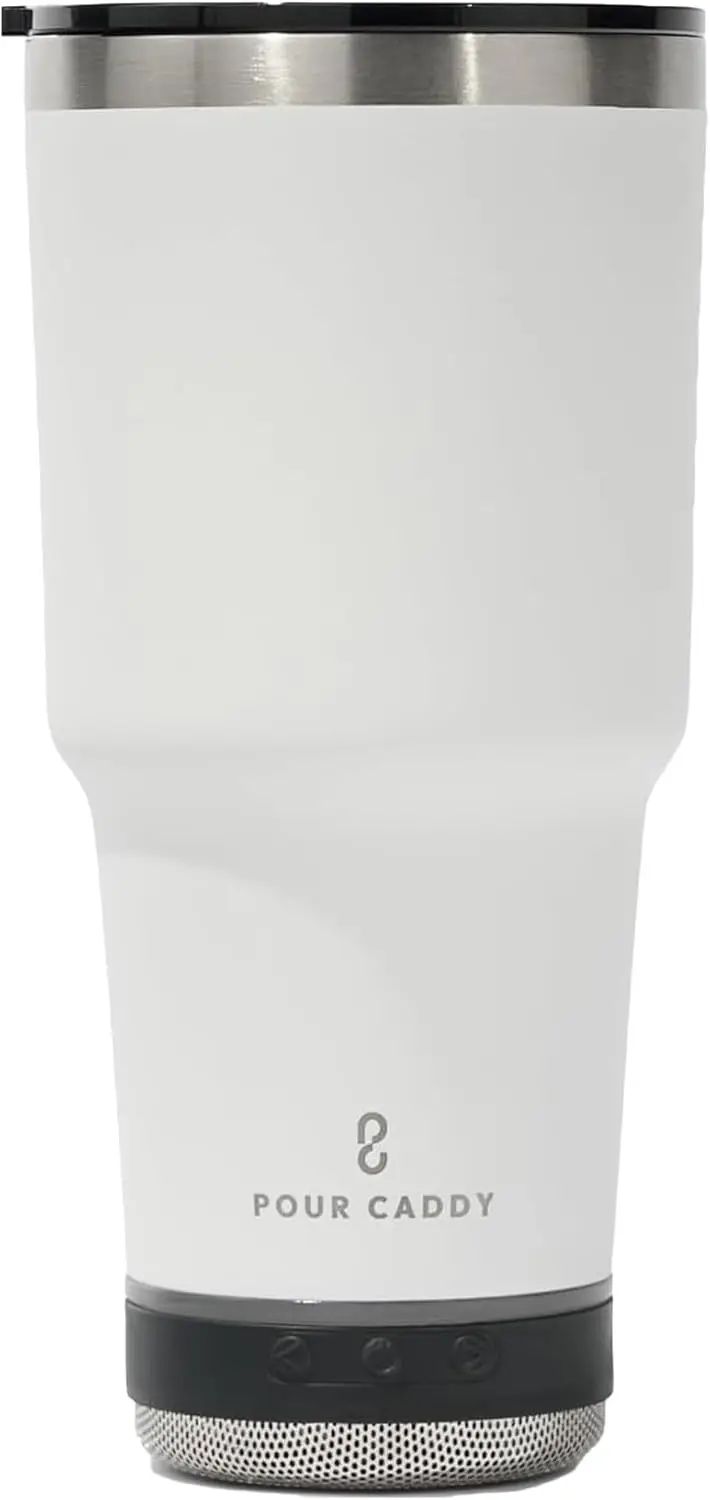 

Стакан Go Caddy на 28 унций с Bluetooth-динамиком, изолированная дорожная чашка из нержавеющей стали с крышкой, термос для горячих и холодных напитков, съемный