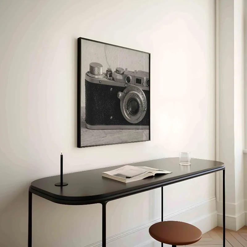 الرجعية الجمالية التصوير الفن أبيض وأسود فيلم كاميرا قماش طباعة مربع المشارك لغرفة المعيشة المنزل مكتب الرجال ديكور