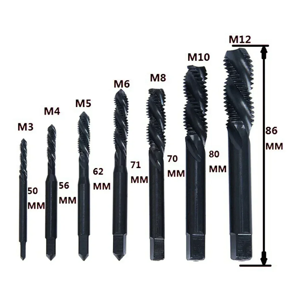 STONEGO HSS 6542 Metric Screw Tap Set - 5PCS/7PCS, Nitride Coated, M3-M12 Threading Drills