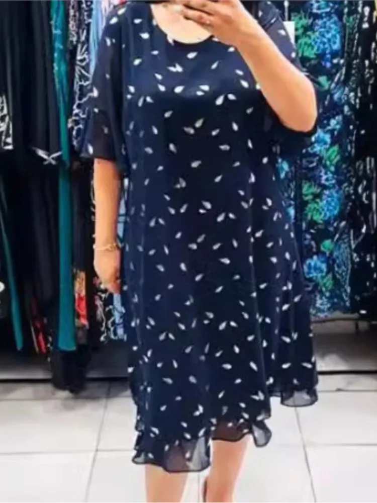 

Повседневное свободное платье с принтом для женщин, модное платье-пуловер с коротким рукавом и круглым вырезом, халат Femme, праздничная женская одежда, новинка лета
