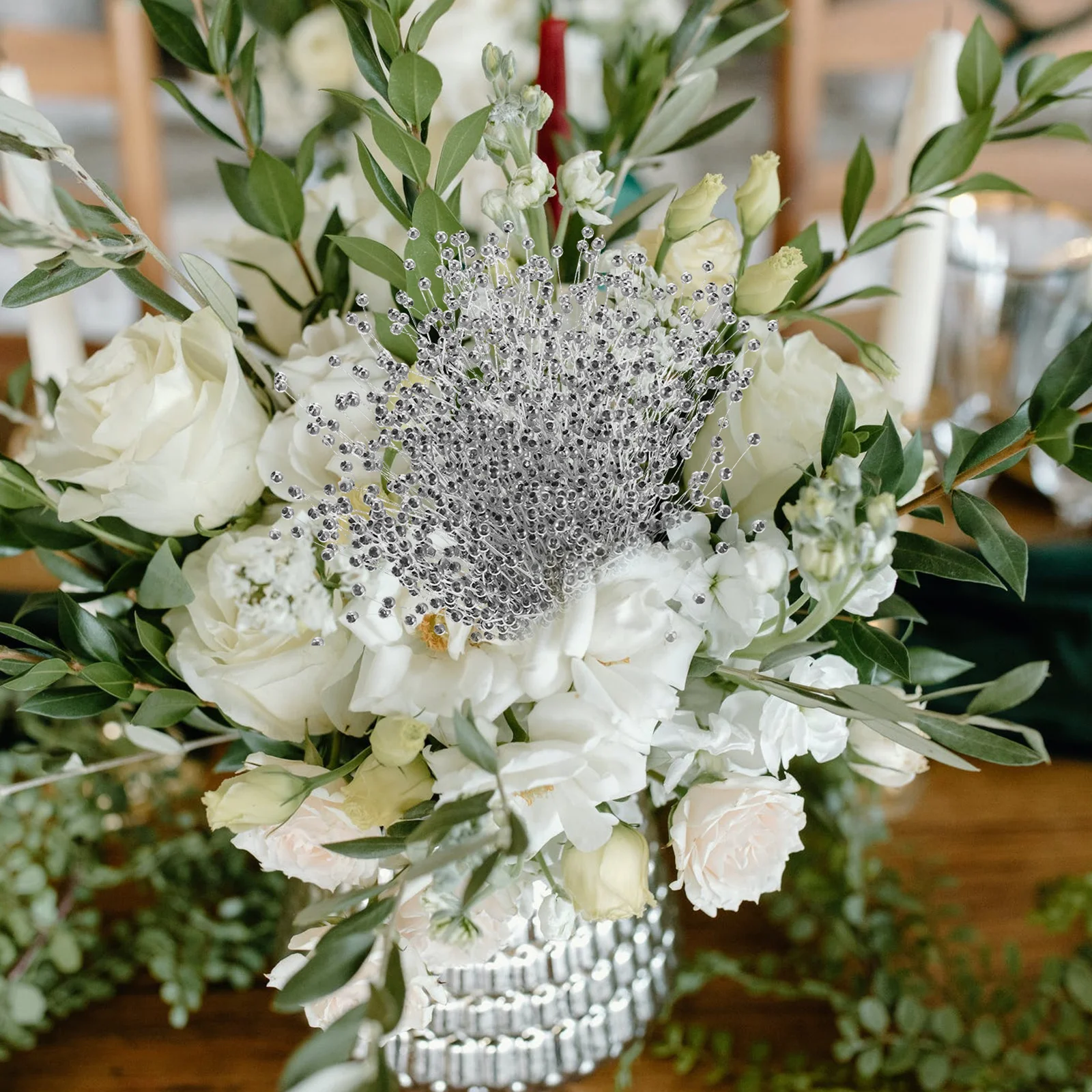 

Wedding Supplies Bouquet Beaded Garlands Table Decor Accessories Decorative Sticks Artificial Pearl Bouquets Bridal