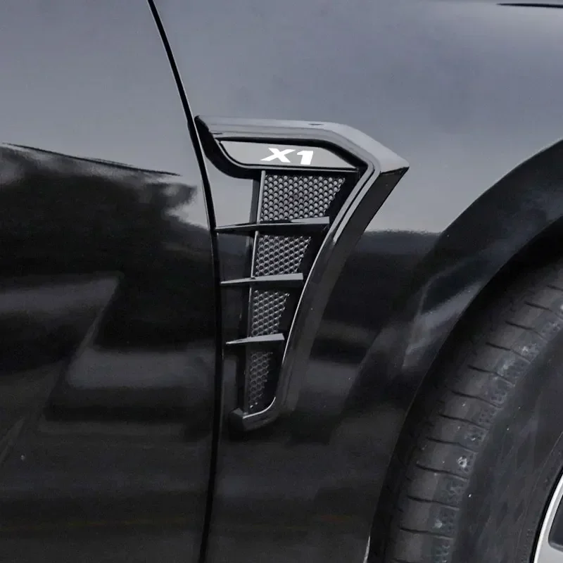 For BMW X1 car Accessories Carbon Black Car Fender Side Vents Air Flow Intake Hole Grille Sticker Cover