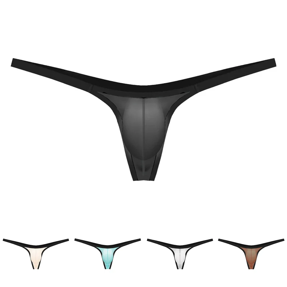 

Mens Thongs Mini Briefs Erotic G-String Sexy T-back Gay Sissy Panties Low Rise Bulge Pouch Underwear Quick Dry Underpants