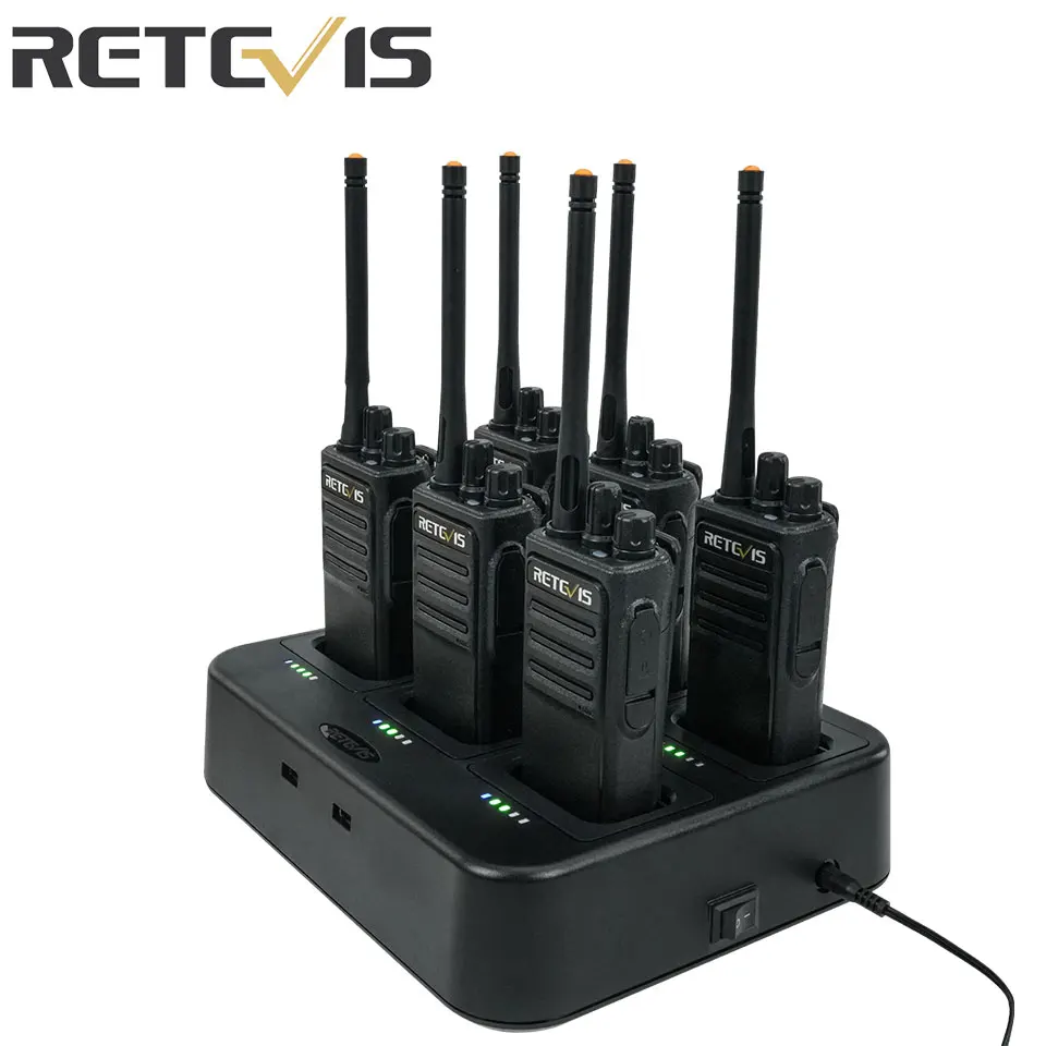 

Retevis RT617/RT17 6 PCS With Six-way Charging Walkie Talkies Radios PMR446/FRS VOX Two Way Radio station Comunicador Receiver