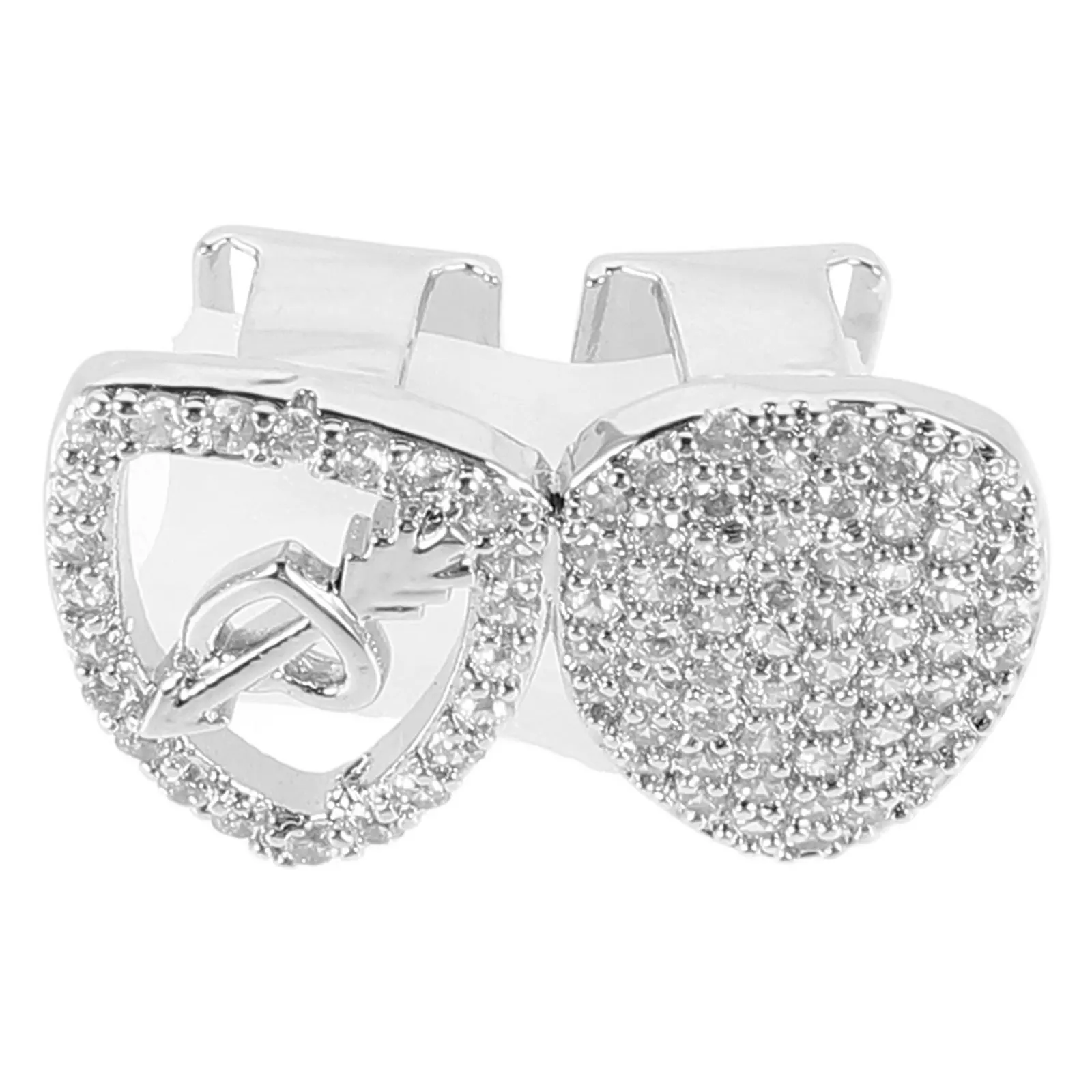 Уникальные двойные зубные гриллы с серебряными капами для Хэллоуина