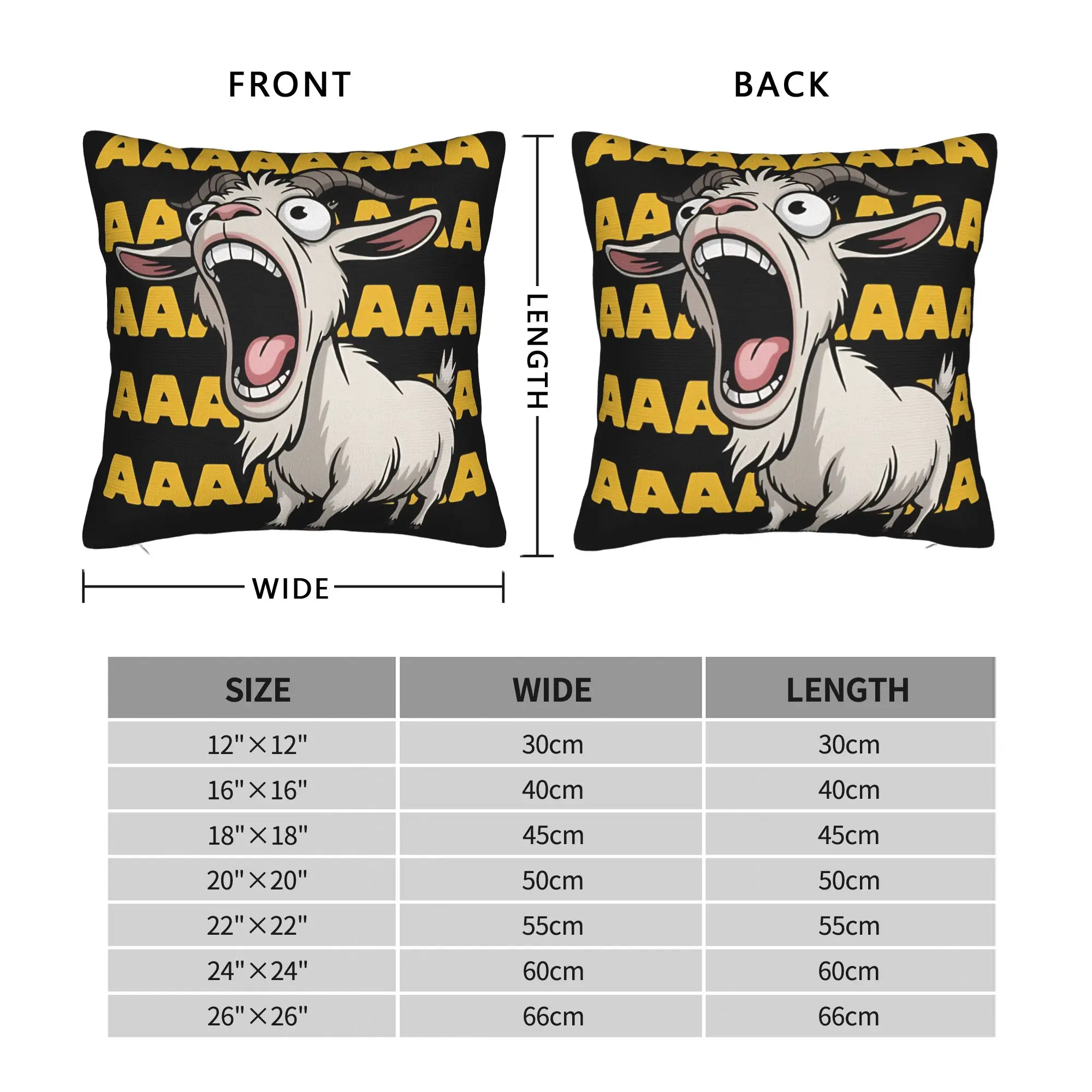 Screaming Goat Funny Animal Pillow Case  Design Pillow Cover For Sofa Home Decor Retro Trendy Pillowcases