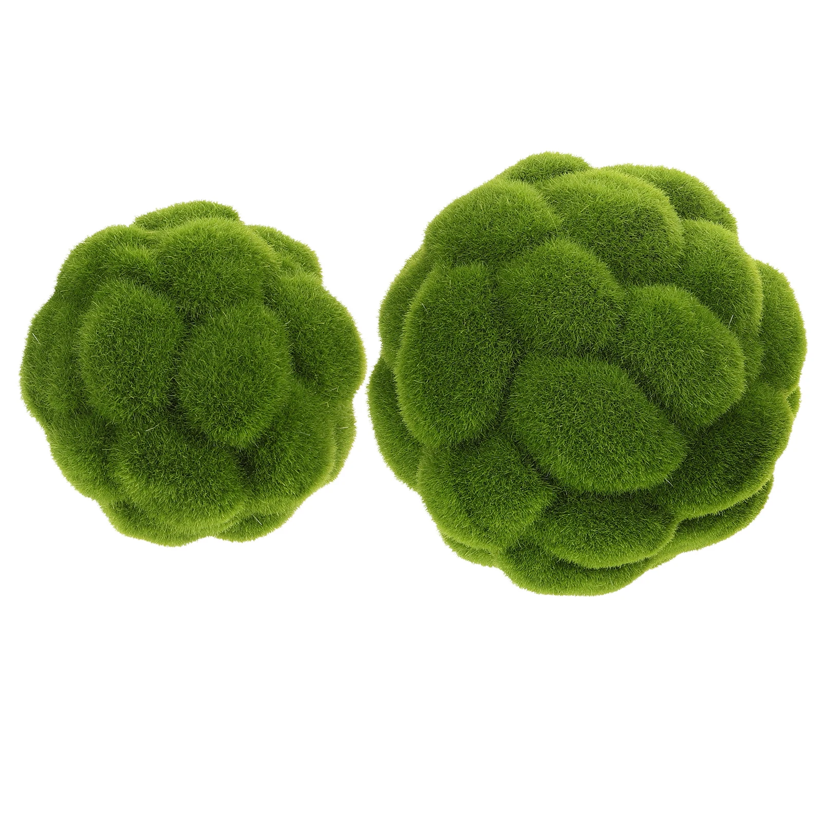 

2pcs Simulated Moss Ball Decorative Faux Green Plants Lightweight Artificial Decoration Plastic Plant Balls mossy ball