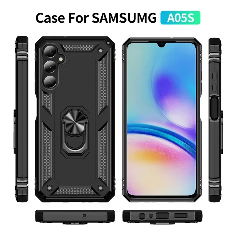 For Samsung Galaxy A05S Case Magnetic Metal Ring Holder Shockproof Armor Phone Cases For Samsung A05s A 05 s SM-A057F Back Cover