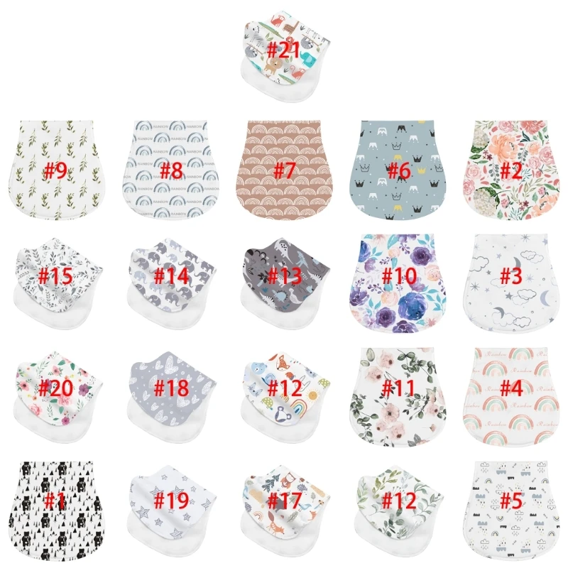 2-Layer Burp Cloth Newborn Bibs Absorbent Baby Feeding Teething Bibs Soft-Cotton Burp Cloths for Babies Baby Shower-Gift