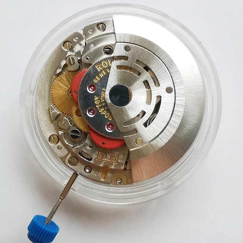 For Dandong VSF Super 3135 Automatic Mechanical Movement Blue Balance Wheel Watch Movement VS3135 Assembled Watches 116610 CLEAN