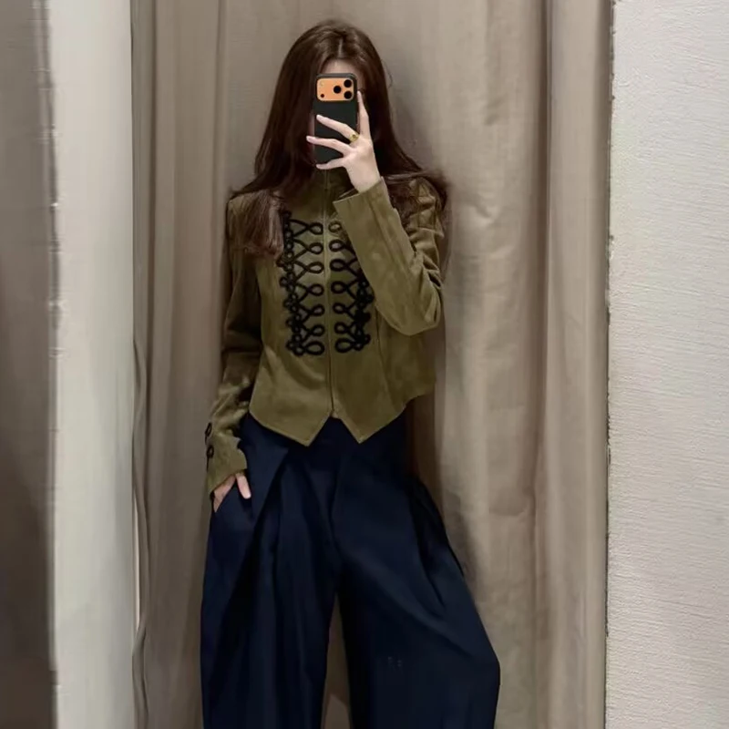 Autumn Women's Jackets 2026 New Fashion Retro Napoleon Elegant Slim Short Jackets Women's Autumn Chic Youth Street Travel Coats