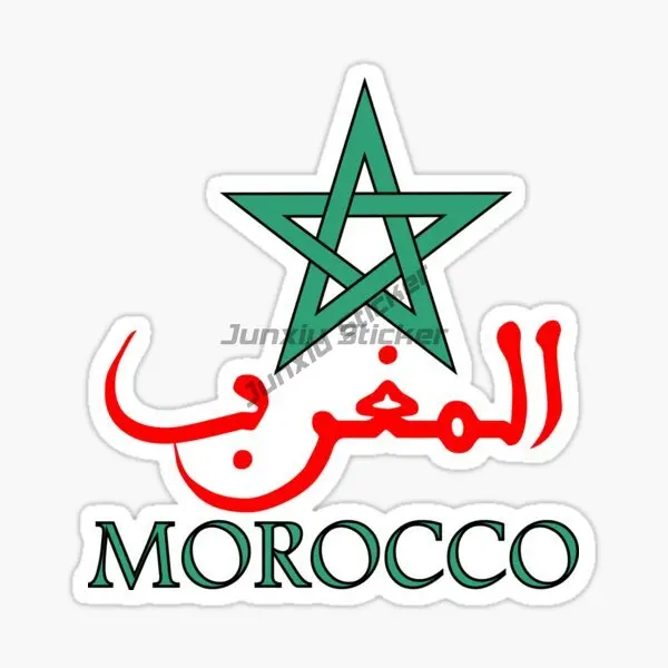 Adesivo de PVC com Bandeira de Marrocos para Carro, Van, Bicicleta, Capacete, Janela, Decalque para Motocicleta, Acessórios Decorativos