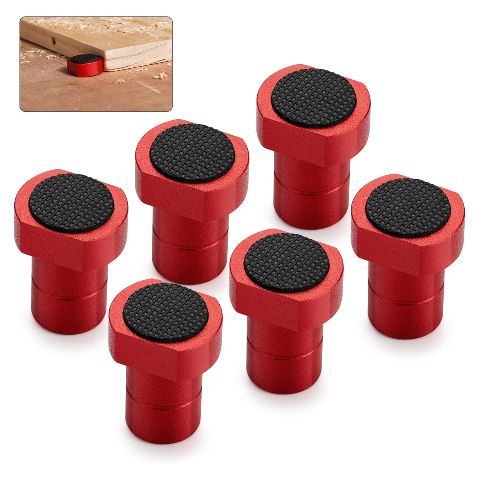 

8Pcs Woodworking Bench Dogs Aluminum Alloy Non Slip Bench Brake Inserts Woodworking Clamp for Milling Cutting 3/4in 19mm