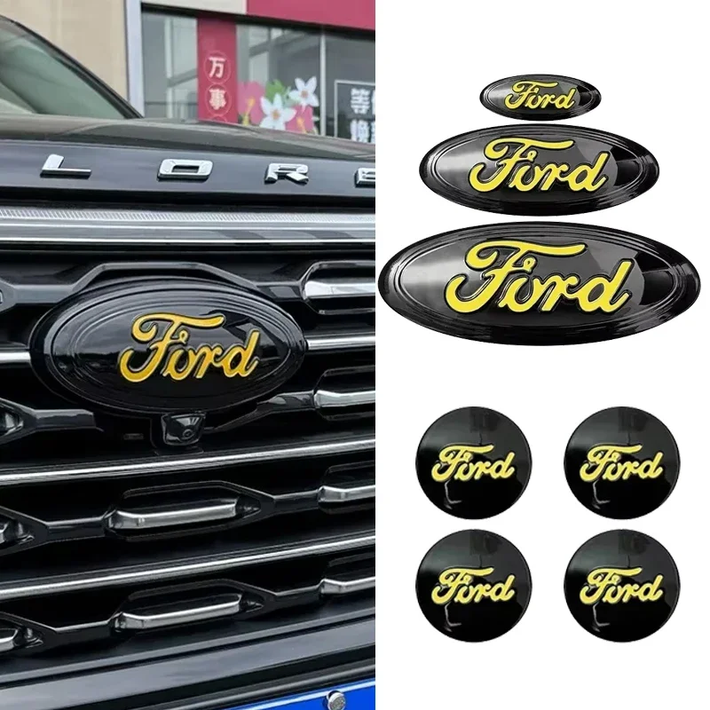 

Передняя решетка автомобиля, значок багажника, наклейка на руль, наклейка на ступицу колеса для Ford Explorer Escape ST Kuga Mondeo Focus Edge Focus Taurus