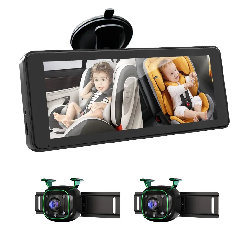 

Baby Car Camera Dual Channel 6.8 Inch 1080P Baby Monitor with IR Night Vision Camera and 120° Wide Viewing Angle