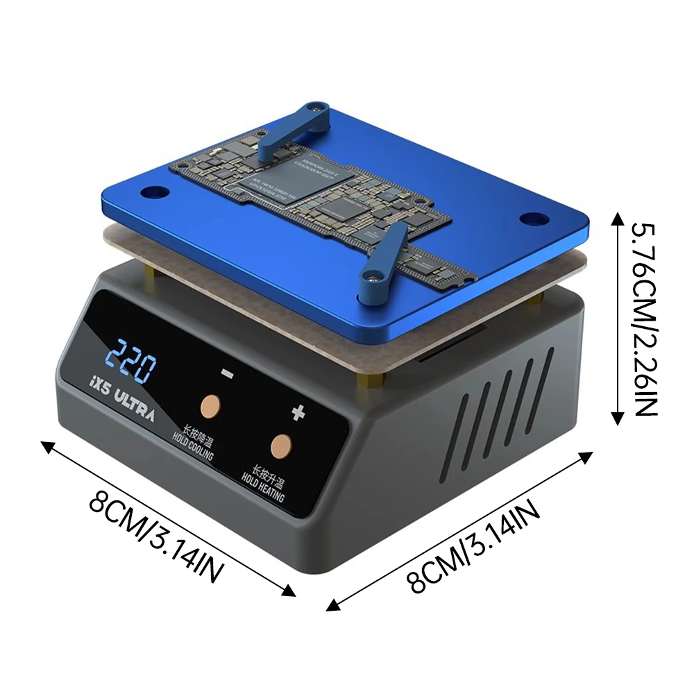 Plataforma de precalentamiento de soldadura IX5, placa base de temperatura constante, estación de desgomado de soldadura, calentador de reparación de matriz de puntos de eliminación