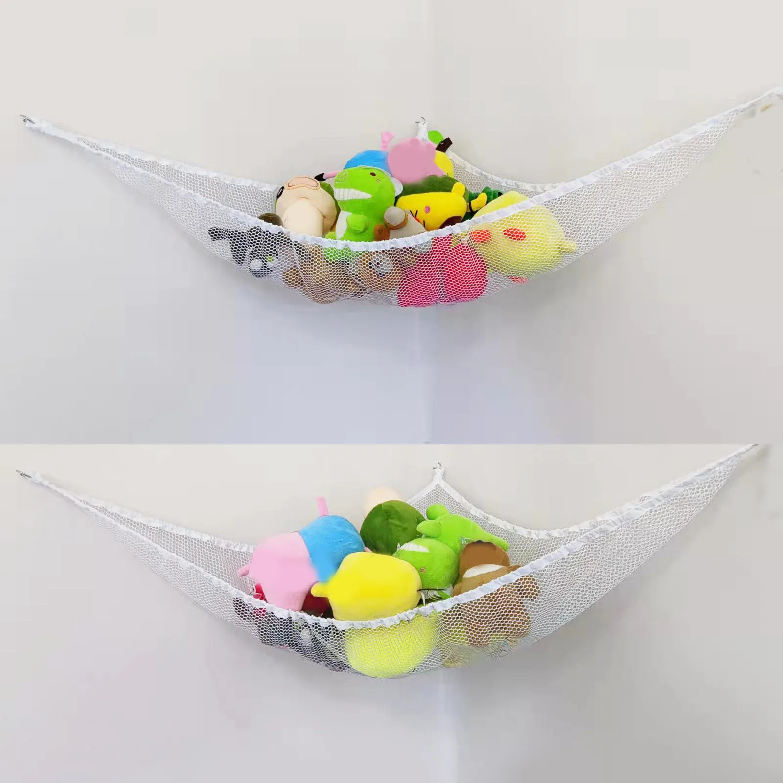 Mesh Net Toy Hammock Corner Stuffed Animals Kids Baby Hanging Storage Organizer