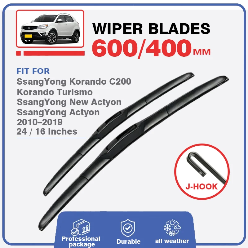 Car Front Wiper Blades For SsangYong Korando C200 Turismo New Actyon 2010 - 2019 Windscreen Windshield Window Accessories Rubber