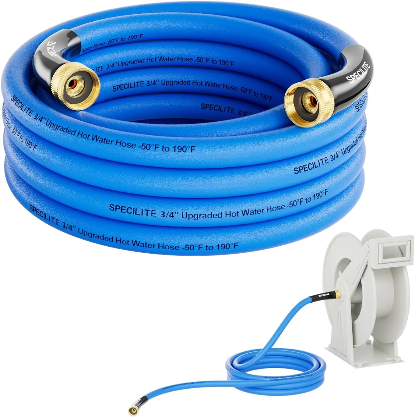 

Female to Female Hot/Cold Garden Water Hose 20 ft x 3/4 Inch for Hose Reel, -50℉To 190℉, Heavy Duty, Flexible, Burst 6