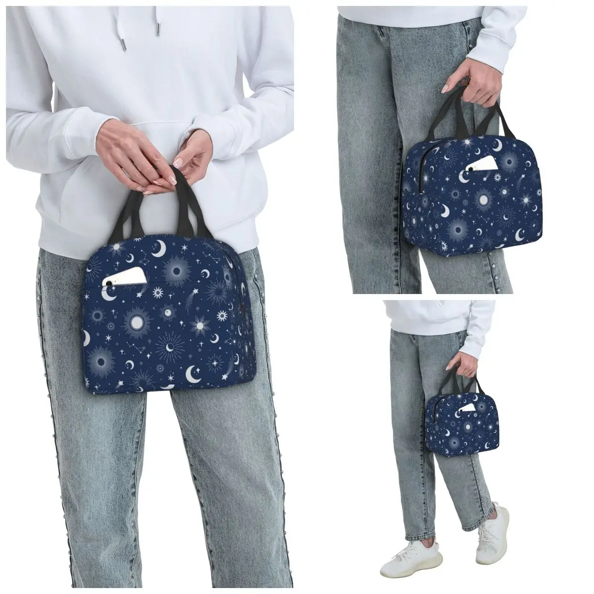 Sweet Celestial Suns, Moons And Stars Insulated Lunch Bag for Kids School Cooler Thermal Food Box Tote Lunch Boxes Container