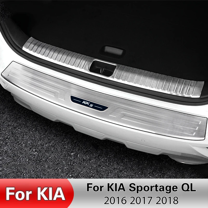 

For KIA Sportage QL 2016 2017 Car Rearguards Stainless Steel Rear Bumper Trunk Fender Sill Plate Protector Guard Covers