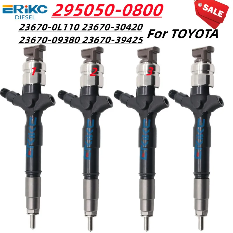 4PC 295050-0800 295050-0801 Common Rail Injector SM295050-0800 For Toyota Hiace Hilux 2KD-FTV D-4D DCRI300800 23670-30420