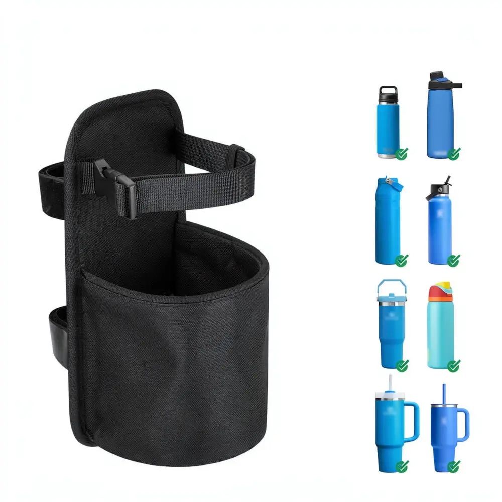 Adjustable Nylon Water Bottle Cage For Bike Handlebar Marine Railing Cup Organizer Storage Holder Outdoor Cycling Gear