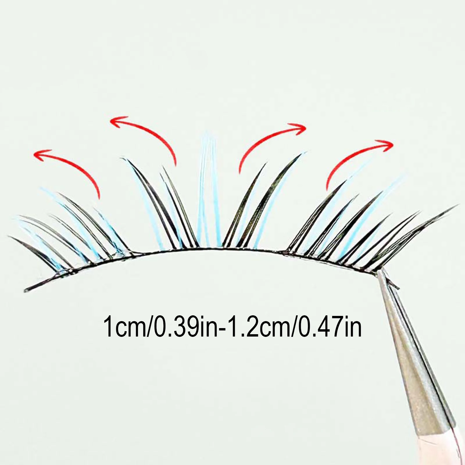 Cílios postiços individuais com gradiente de cor, 10-12mm, cílios finos coloridos para palco, festival de música, maquiagem cosplay