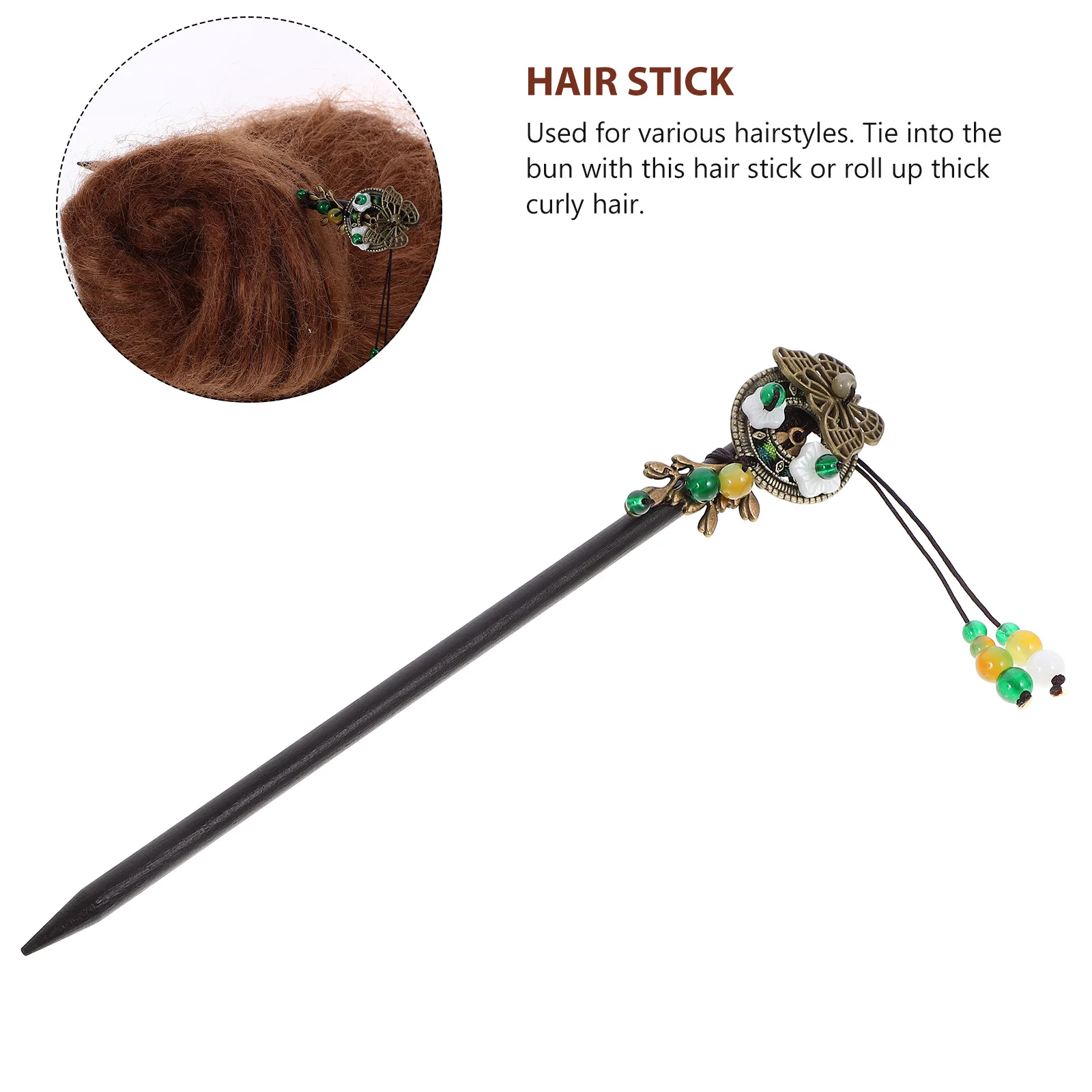 

Retro Crystal Chopstick Vintage Hairpin for Wedding Party Durable Materials Easy to Store Hair Hair Stick Hairpin Tools