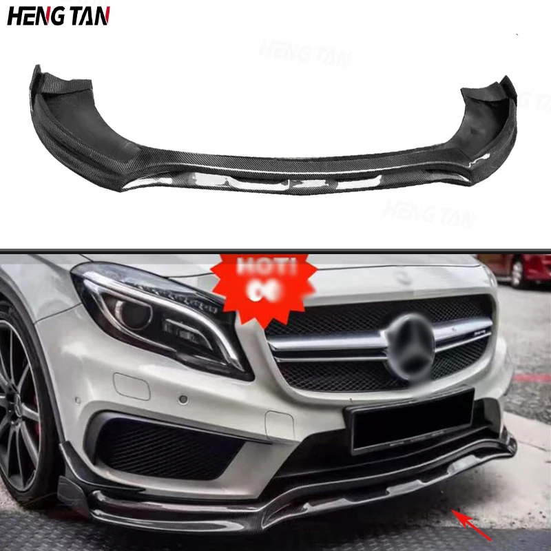 For Mercedes Benz GLA Class X156 AMG GLA45 Car Front Bumper Splitter Front Lip Chin Spoiler Diffuser Carbon Fiber Parts Body kit