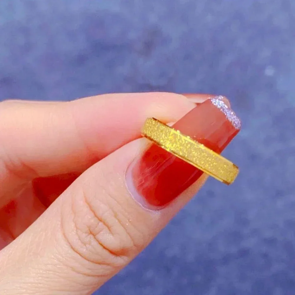 4mm Wide 5/6/7/8/9/10/11 Titanium Steel Men Women Ring Gold Silver Color Frosted Surface Never Fade Finger Jewelry Drop Shipping