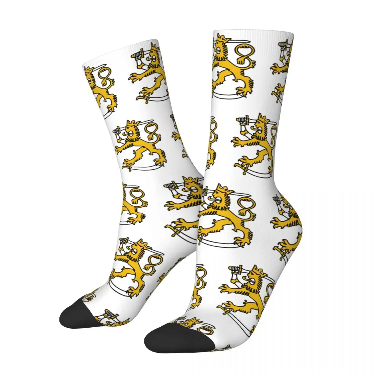 

Funny Unisex Suomi Finland Lion Helsinki Crew Socks Cartoon Accessories Print Socks Cotton Best Gifts