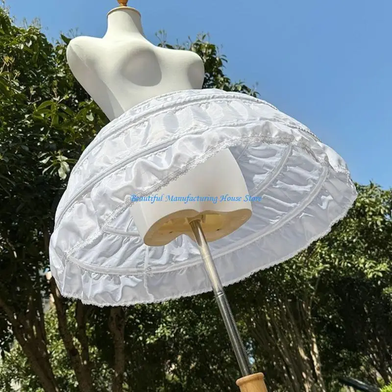 E56A مرونة الخصر السلة قماش قطني لفساتين عروض الباليه ثوب نسائي متعدد الطبقات مع مقاس قابل للتعديل