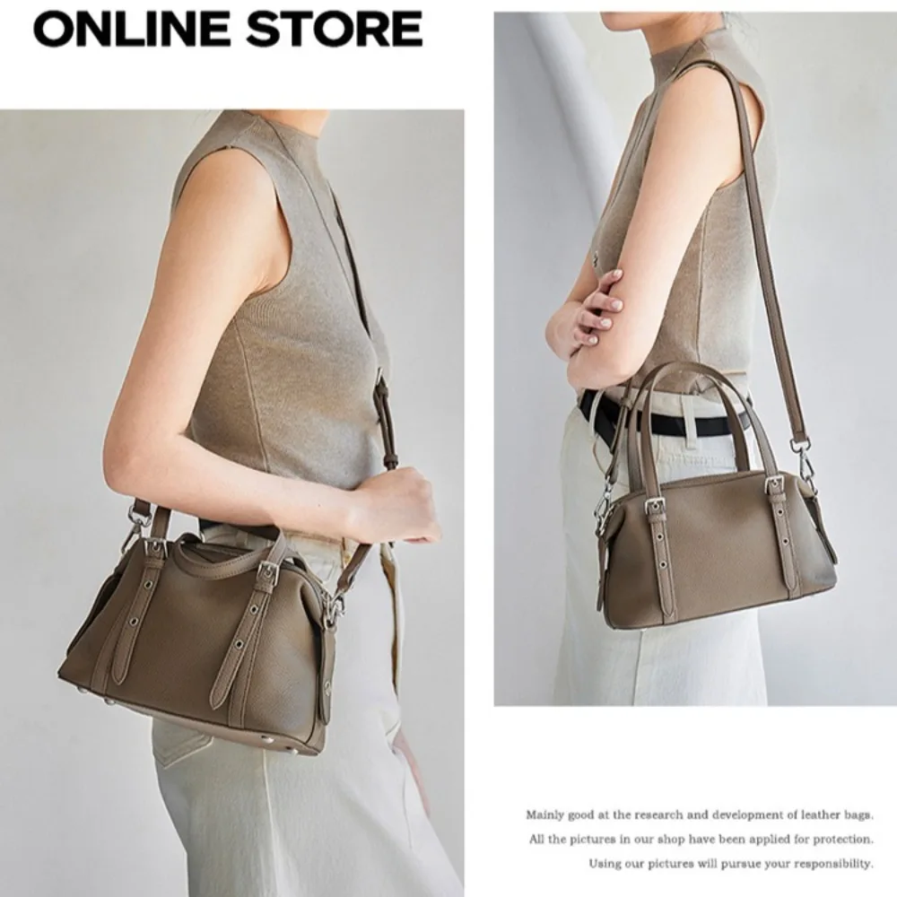Real leather large capacity shoulder bag for women, lightweight crossbody bag, high-end handbag for ladies