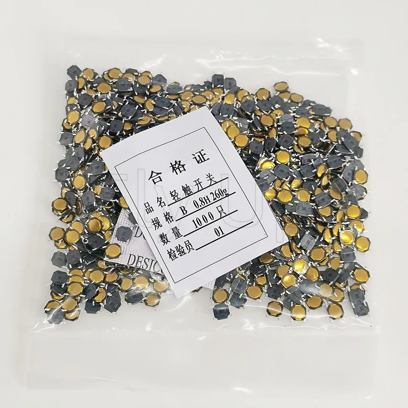 100Pcs/1000pcs interruttore a membrana 4x4x0.8MM 4X4X0.8mm interruttore a pulsante tattile tatto 4 Pin 4*4*0.8mm interruttore microinterruttore SMD