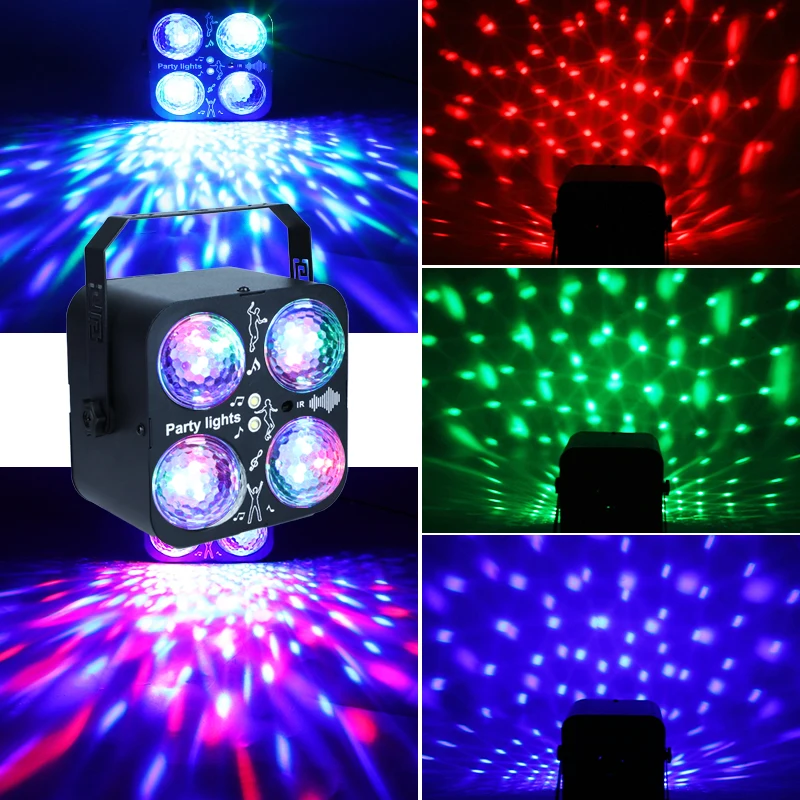 LED Stage Strobe Lights DJ Disco Ball Light Sound Activated Remote Control for Xmas Club Bar Parties Holiday Christmas Lights
