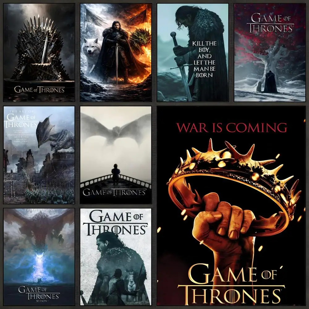 Series Game Of Thrones Fantasy Poster Peel And Stick Wall Art PP Waterproof HD Bedroom Living Room Home Decor Gift