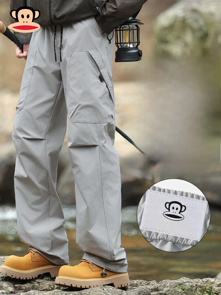 

Мужские брюки Paul Frank свободного прямого кроя для работы и активного отдыха, повседневные, осенние, новинка 2025 года, комфортные, из полиэфирного волокна