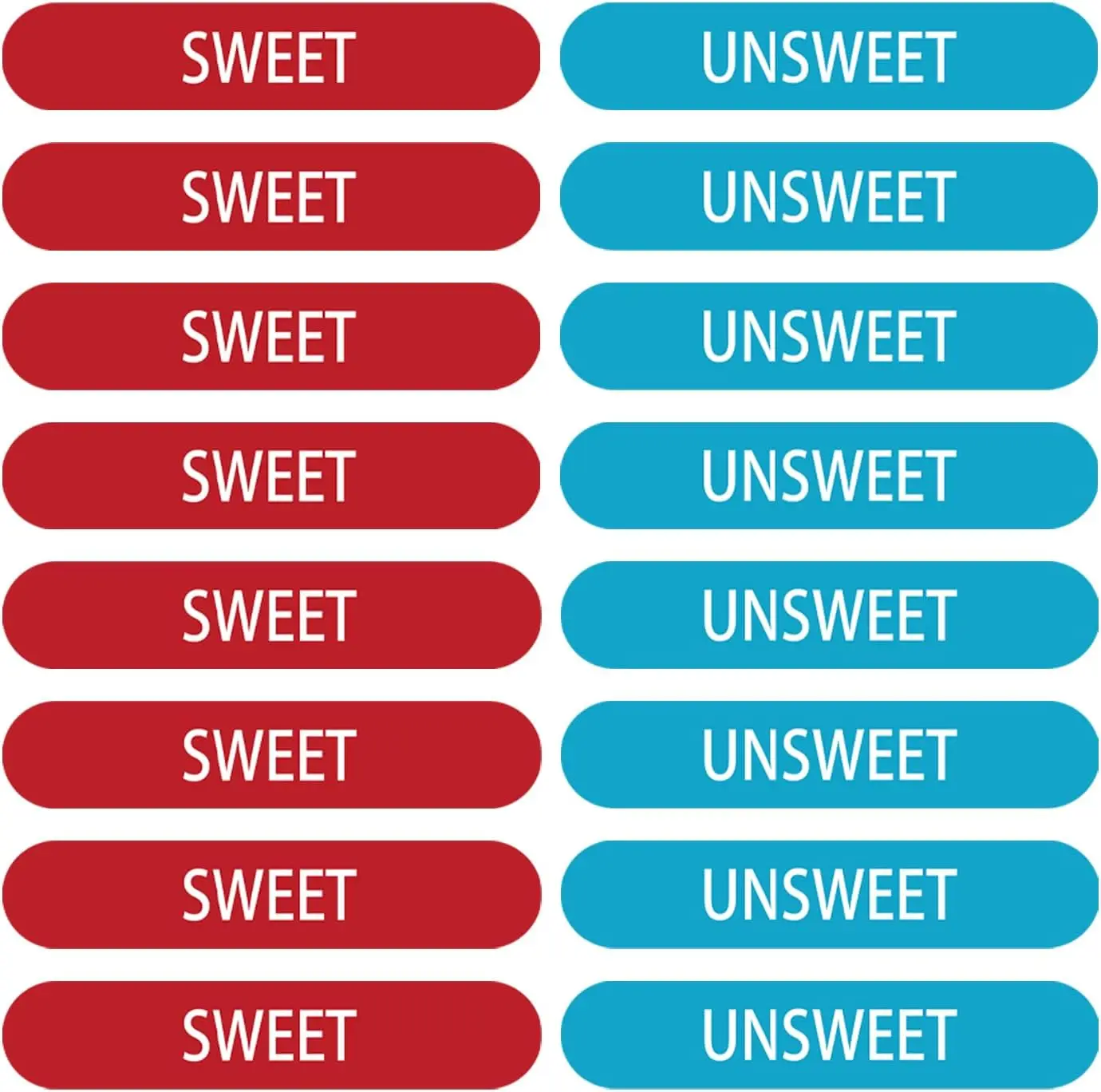 

80 шт. этикетки Sweet and Unsweet, 1,25 x 0,25 дюйма, этикетки Sweetness, сладкие идентификационные наклейки для пищевых напитков, этикетки Sweetness I