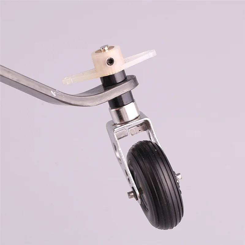 AS95-Fixed Wing Airplane Carbon Fiber Rear Landing Gear Support+ PU Wheel Steering Kit For Engine