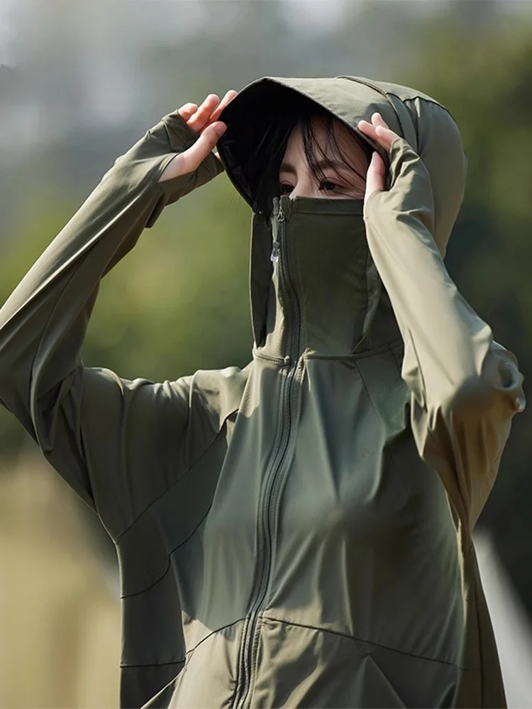 TUCANO Casaco Feminino de Proteção UV em Seda Gelada, Modelo Fino UPF50, Roupa Externa Anti-UV Leve e Elegante para o Verão