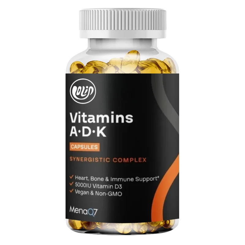 Highly Absorbent ADK Vitamin Supplement Capsules for Immune Support - Vitamin ADK, Containing 5000IU D3 Non GMO and Gluten Free
